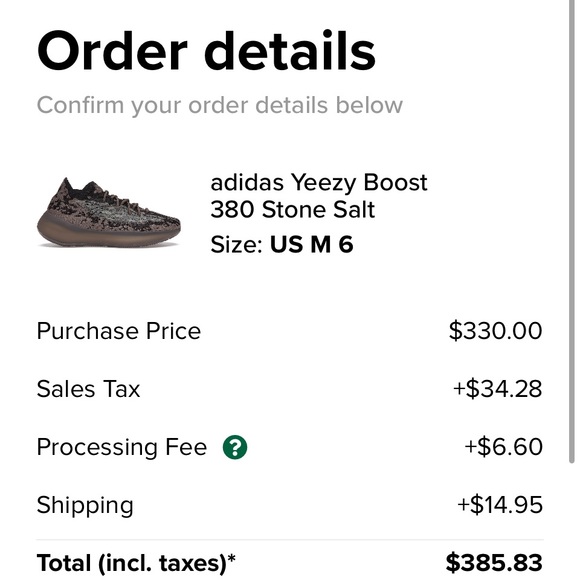 💎Yeezy Boost 380 ‘Stone Salt’ DS🔥M6=W7.5 - Picture 11 of 11